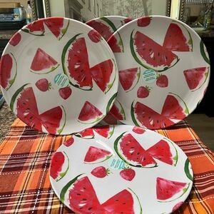 Watermelon and strawberry dinner plate